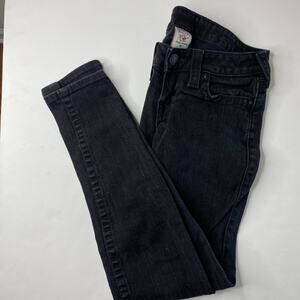 True Religion Women's Black Jeans Size 26 Zip Up Ankle Low Rise Skinny Jeans